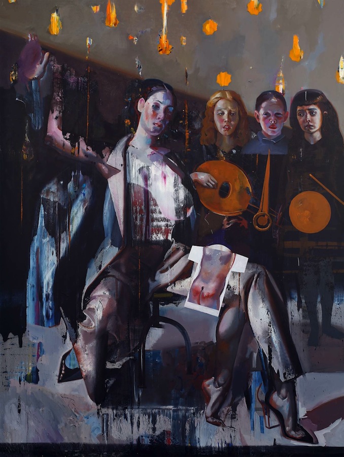 Rayk Goetze: Wucht, 2019, Ã–l und Acryl auf Leinwand, 200 x 150 cm

